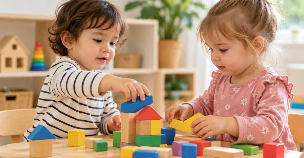 Signs your child is ready for nursery — toddler playing alongside another child