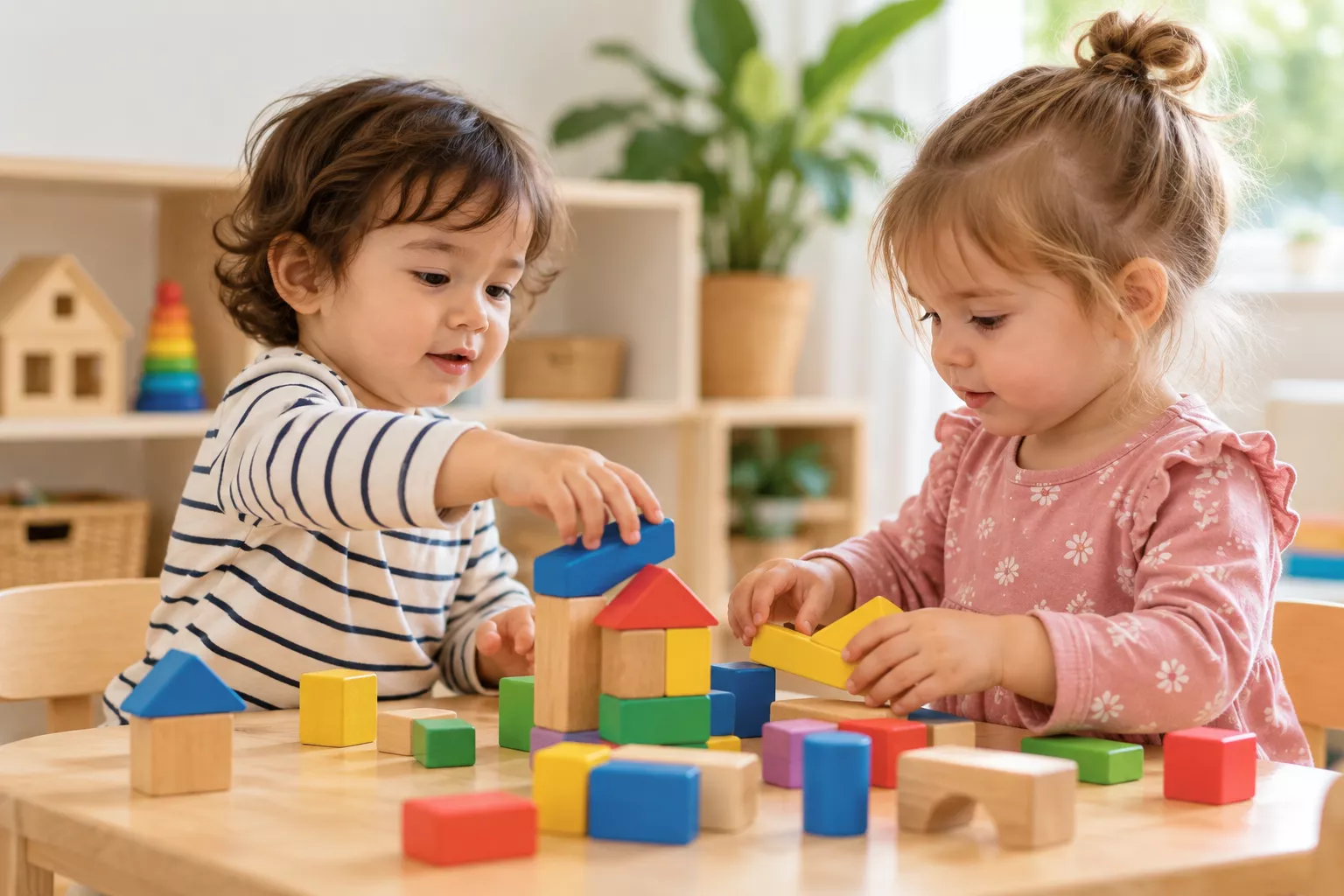 Signs your child is ready for nursery — toddler playing alongside another child